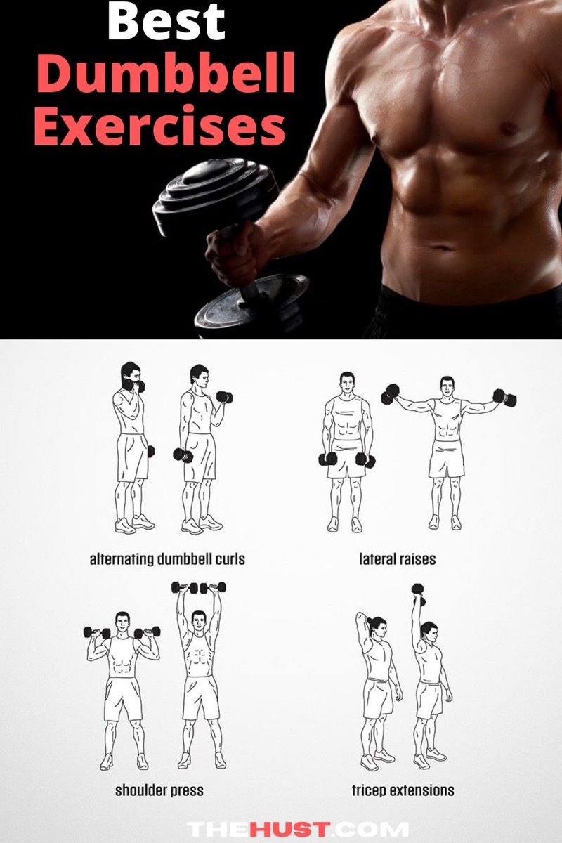 Persona haciendo trabajo de cuerpo completo con mancuernas